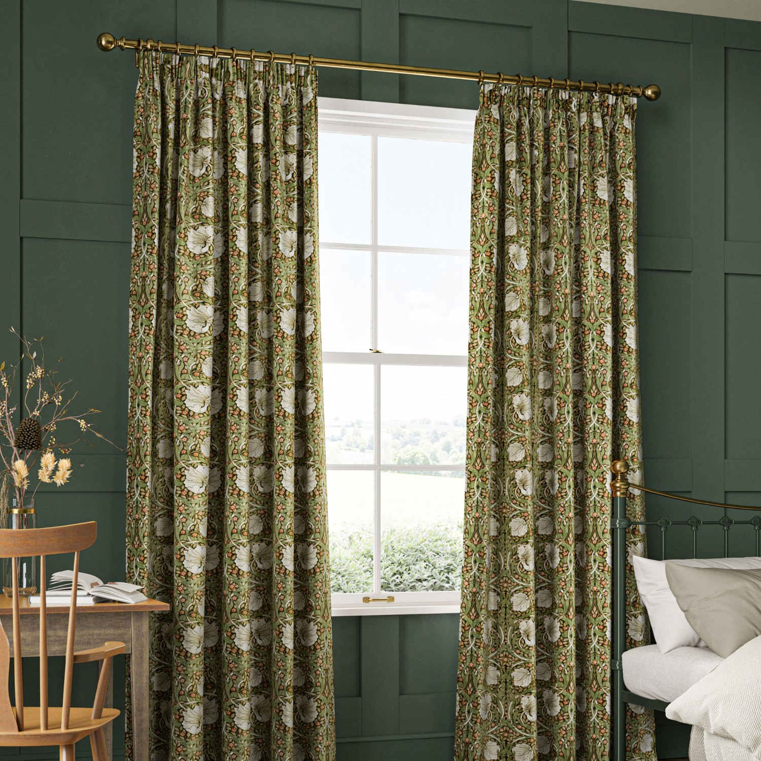 William Morris Pimpernel Velvet Nettle Curtain