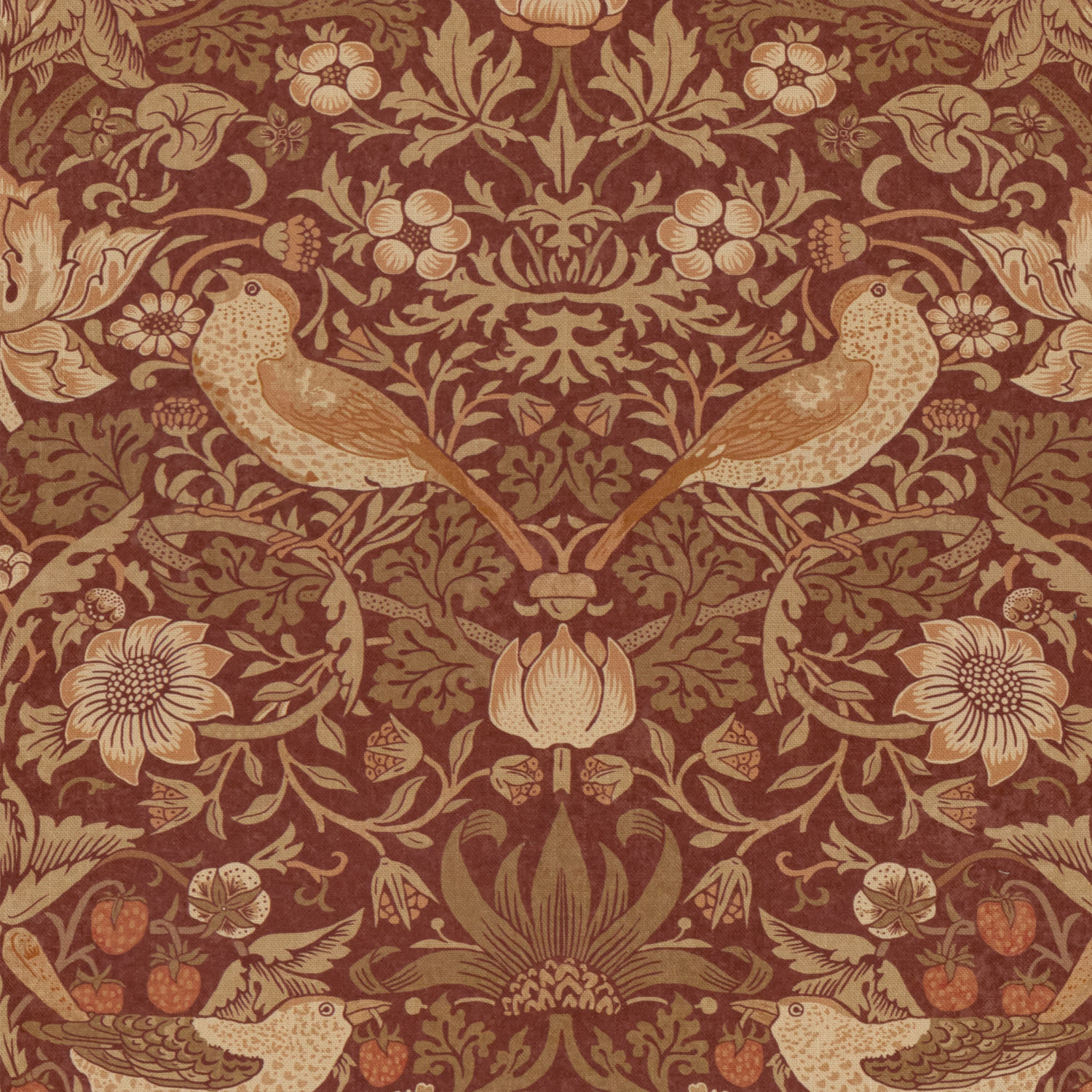 William Morris Strawberry Thief Madder Curtain