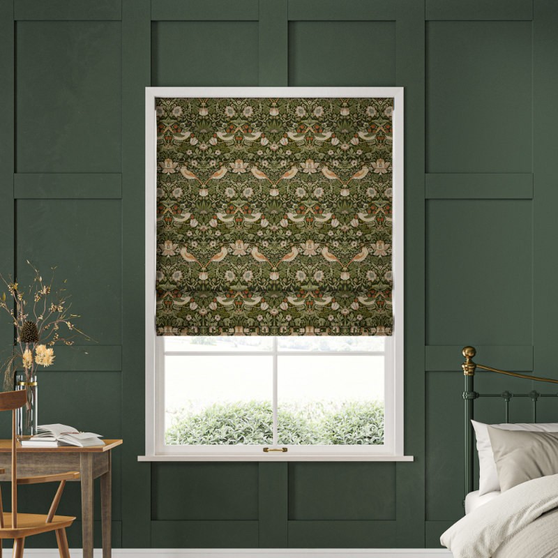 William Morris Strawberry Thief Nettle Roman Blind