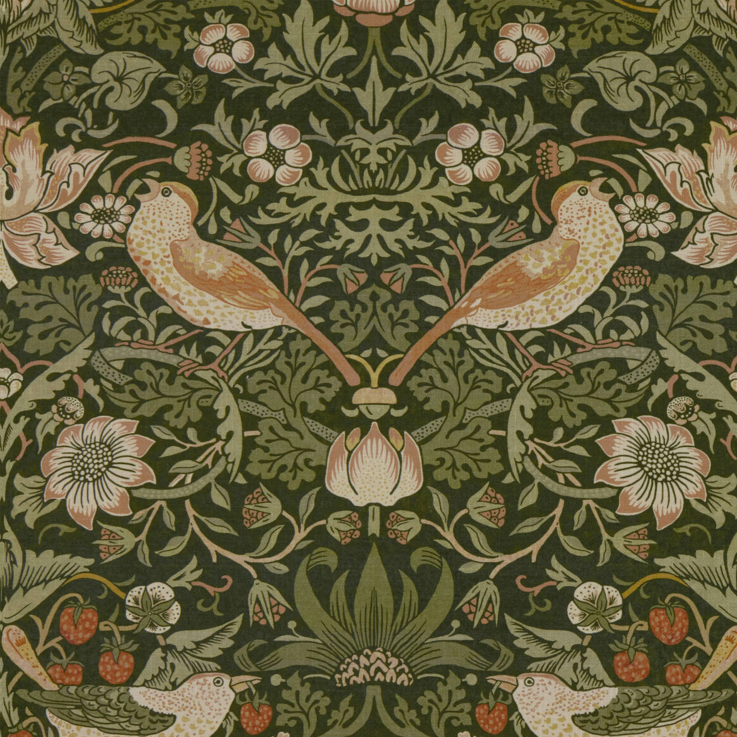 William Morris Strawberry Thief Nettle Curtain