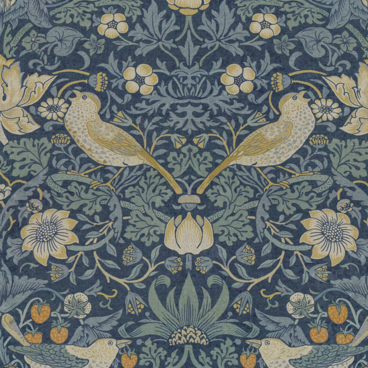 William Morris Strawberry Thief Woad Curtain