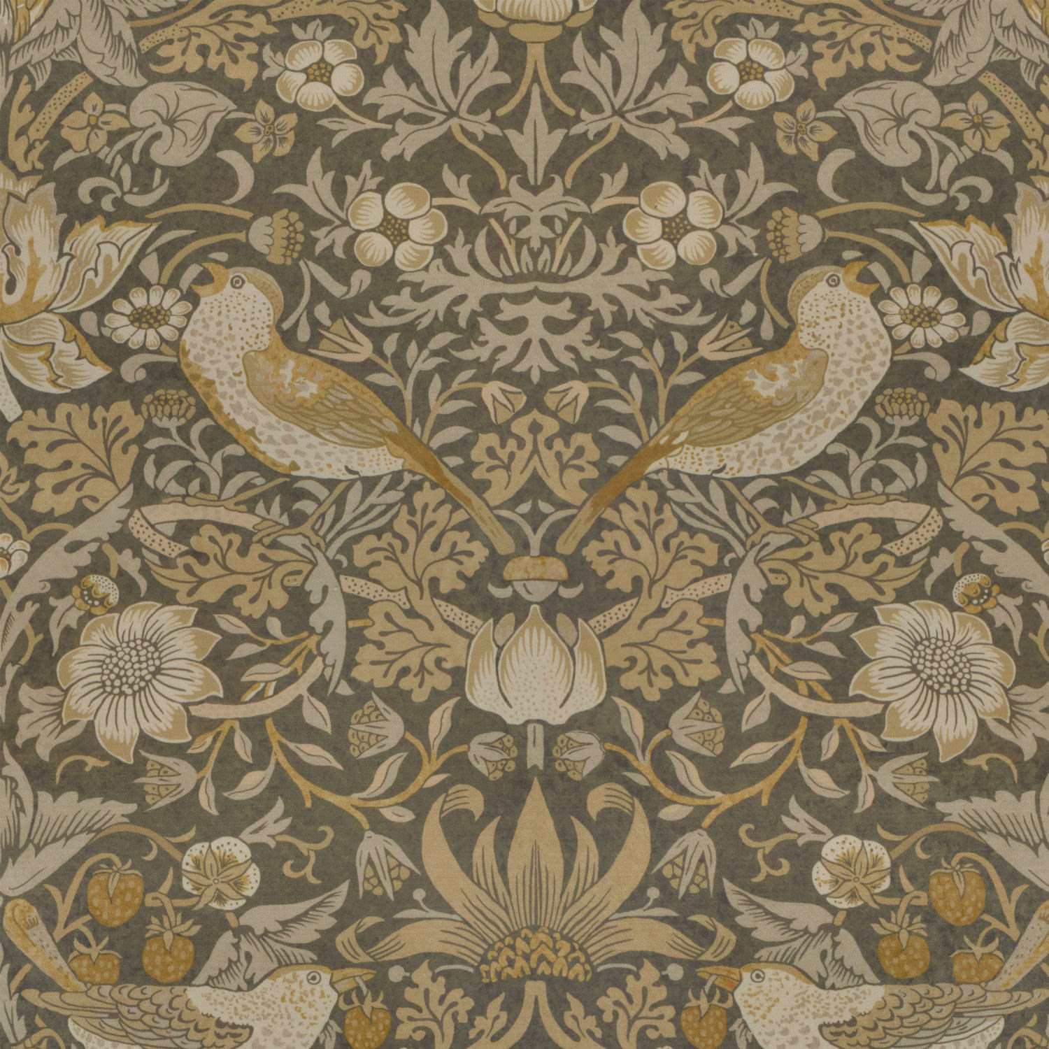 William Morris Strawberry Thief Velvet Flint Curtain