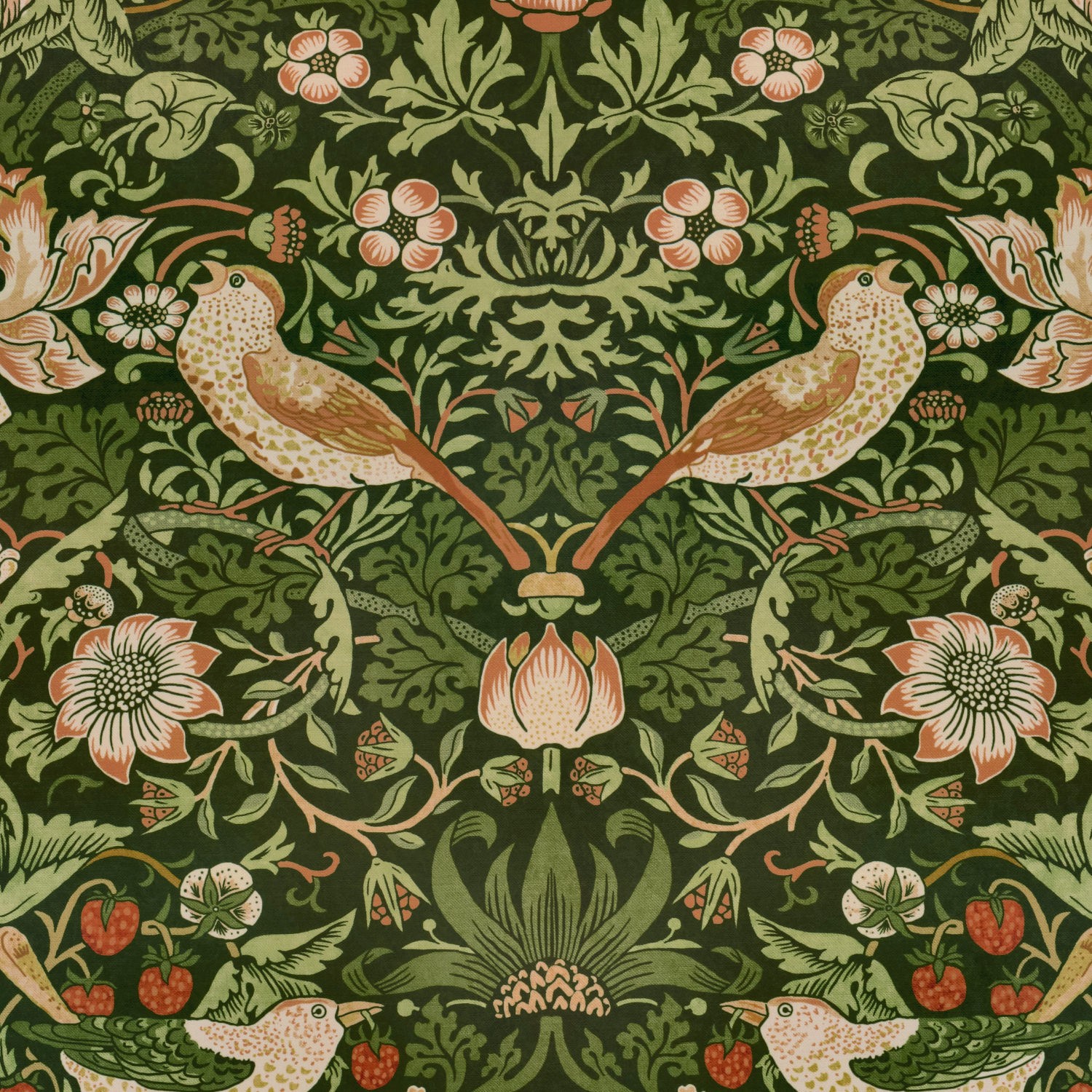 William Morris Strawberry Thief Velvet Nettle Curtain