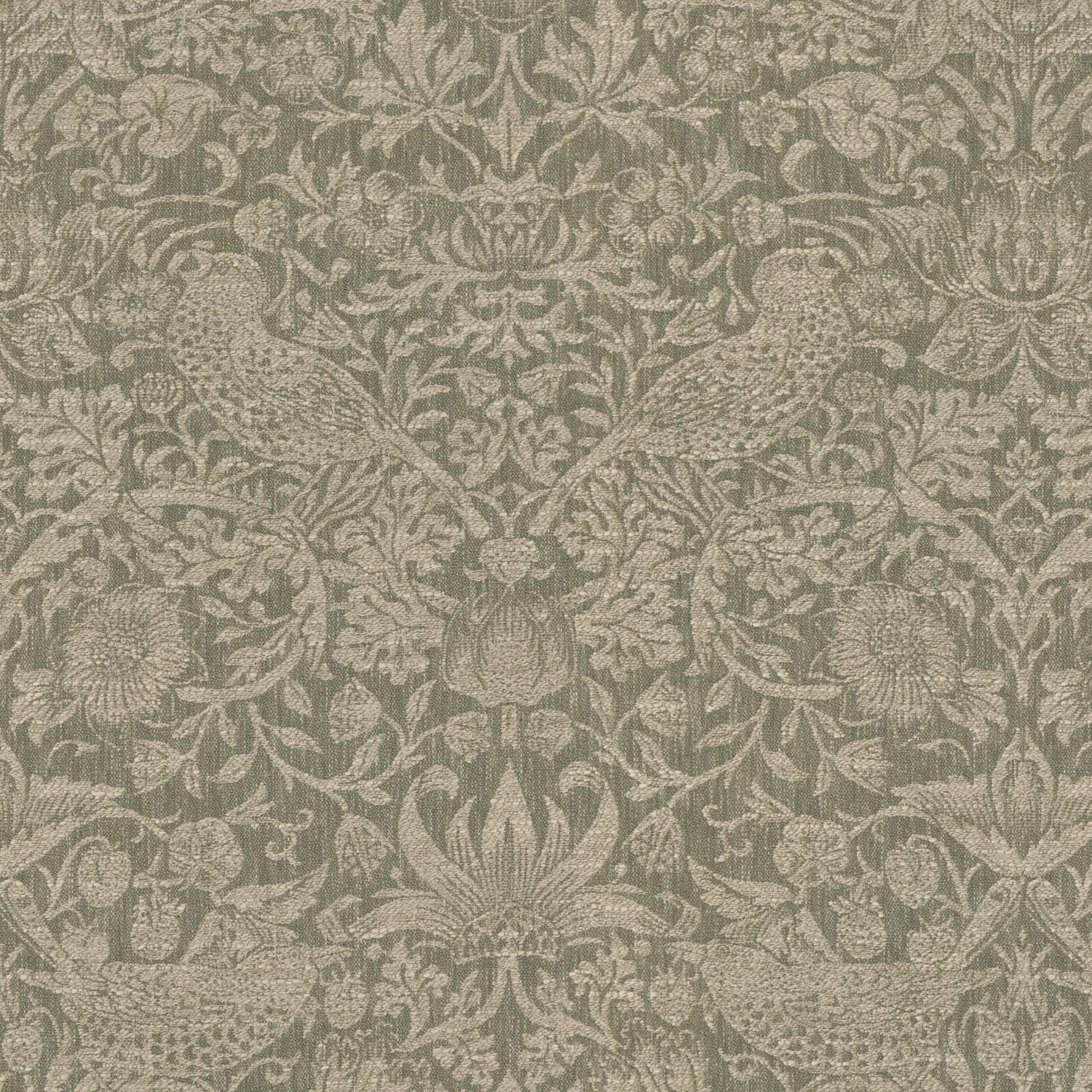 William Morris Strawberry Thief Woven Sage Curtain