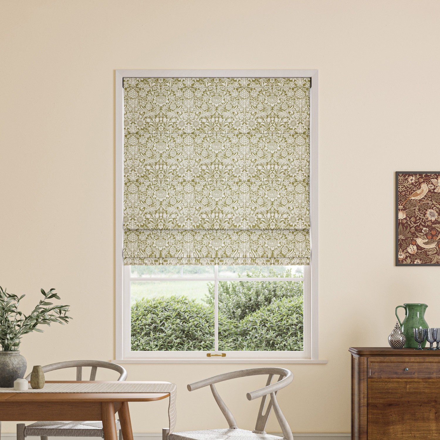 William Morris Sunflower Artichoke Roman Blind
