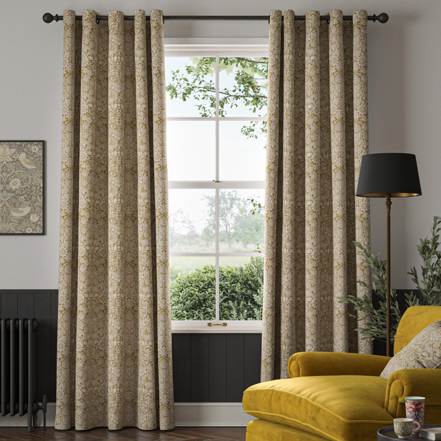 William Morris Sunflower Ochre Curtain