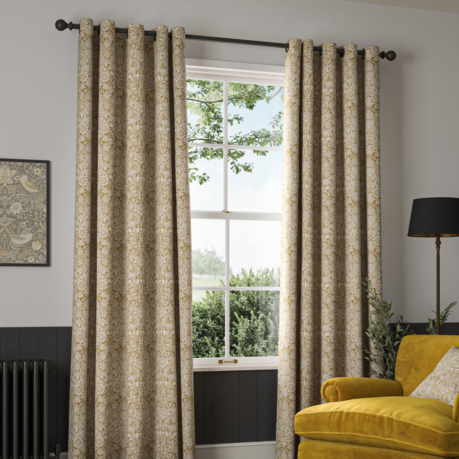 William Morris Sunflower Ochre Curtain