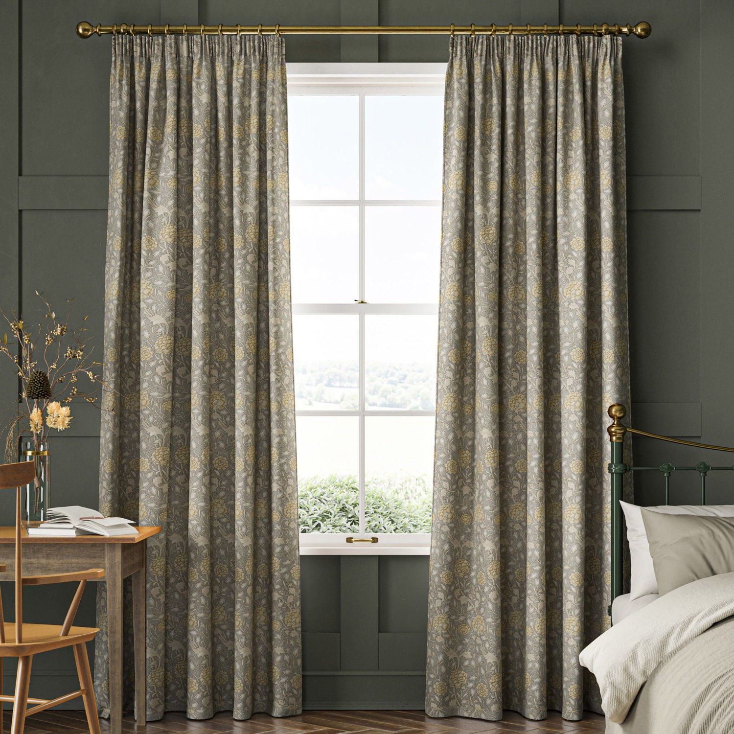 William Morris Wild Tulip Limestone Curtain