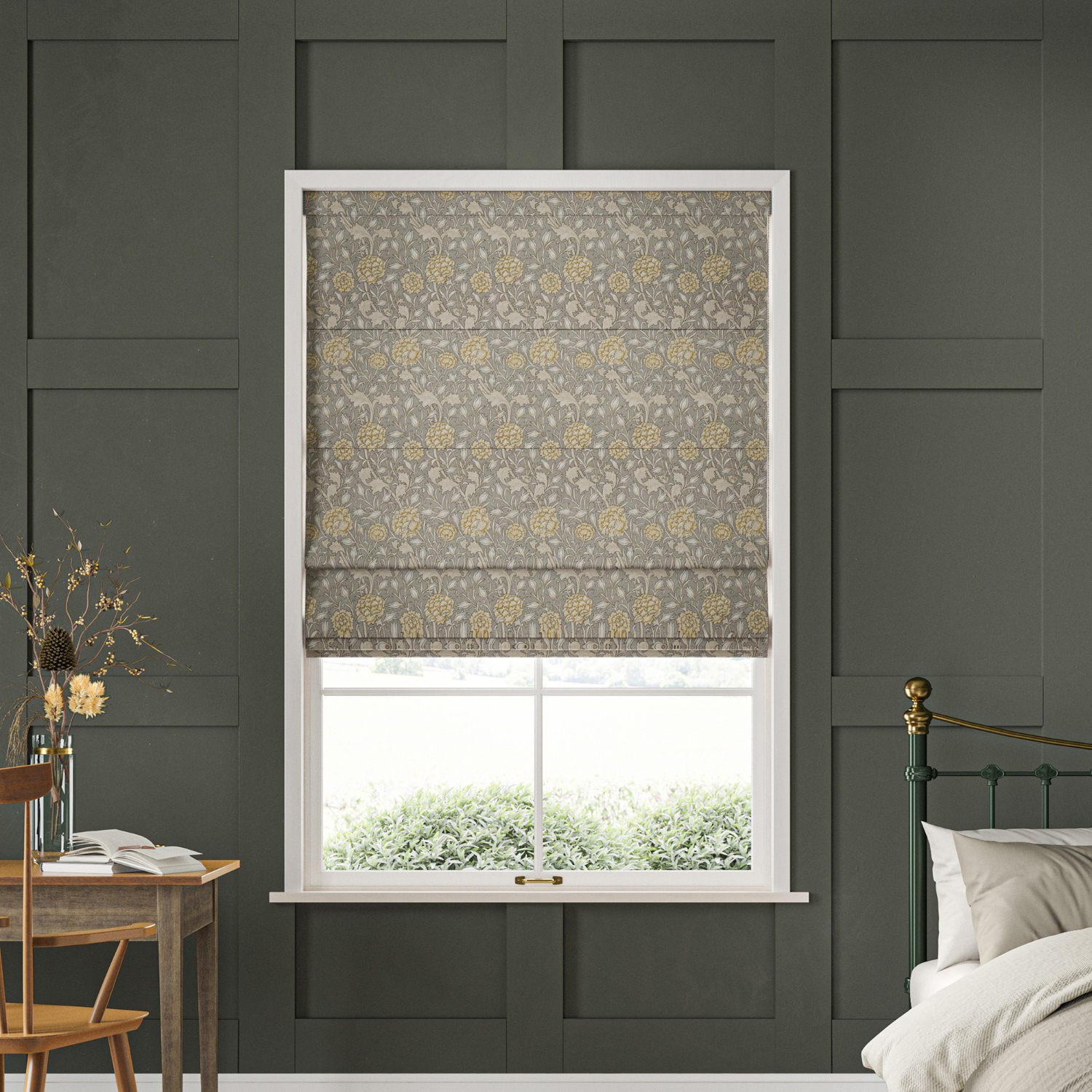William Morris Wild Tulip Limestone Roman Blind