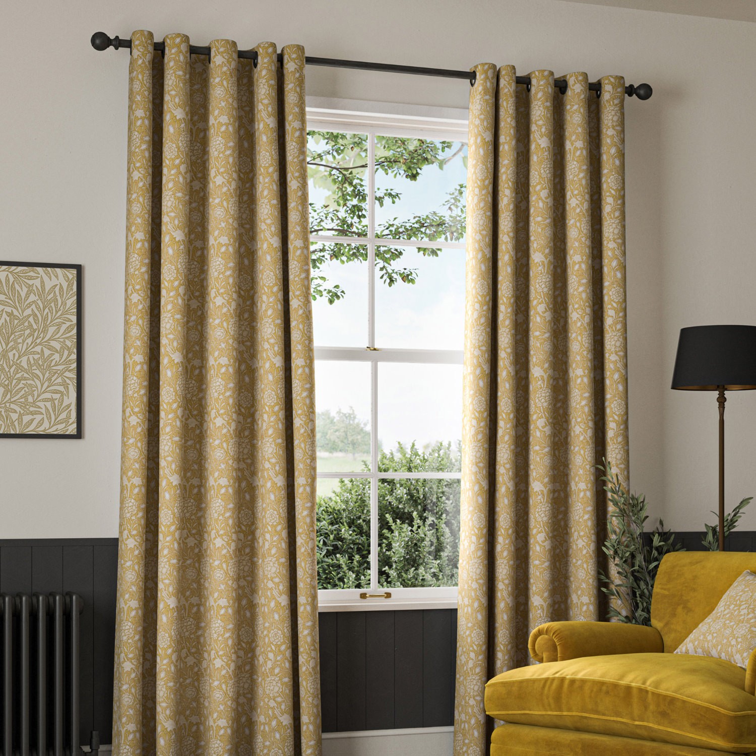 William Morris Wild Tulip Ochre Curtain