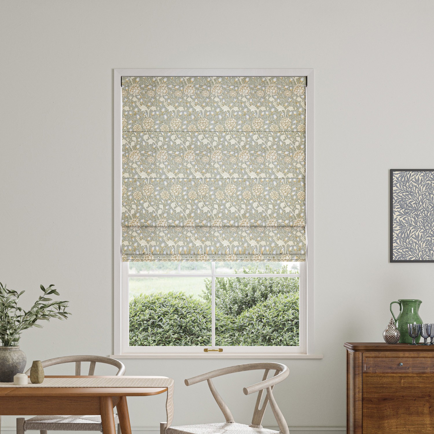 William Morris Wild Tulip Sage Roman Blind