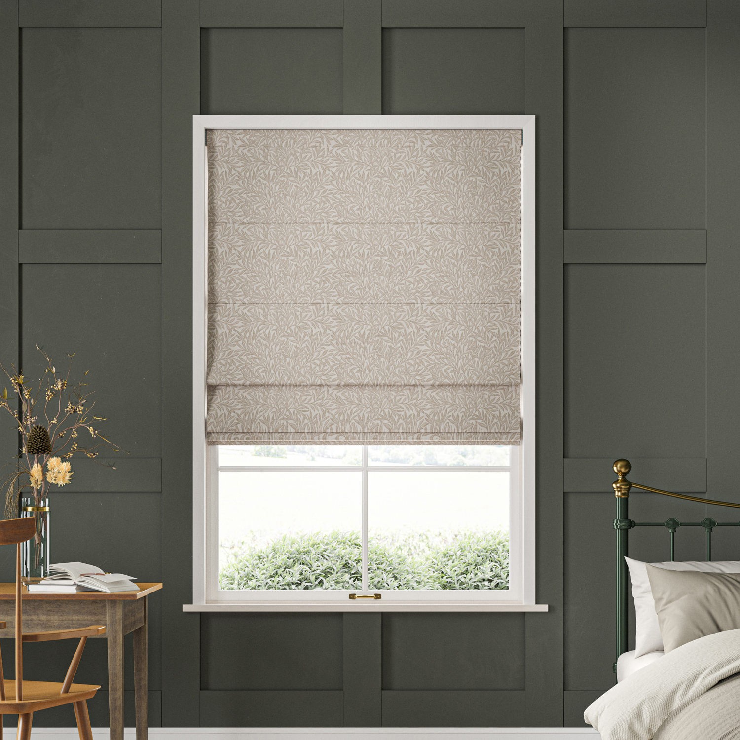 William Morris Willow Jute Roman Blind