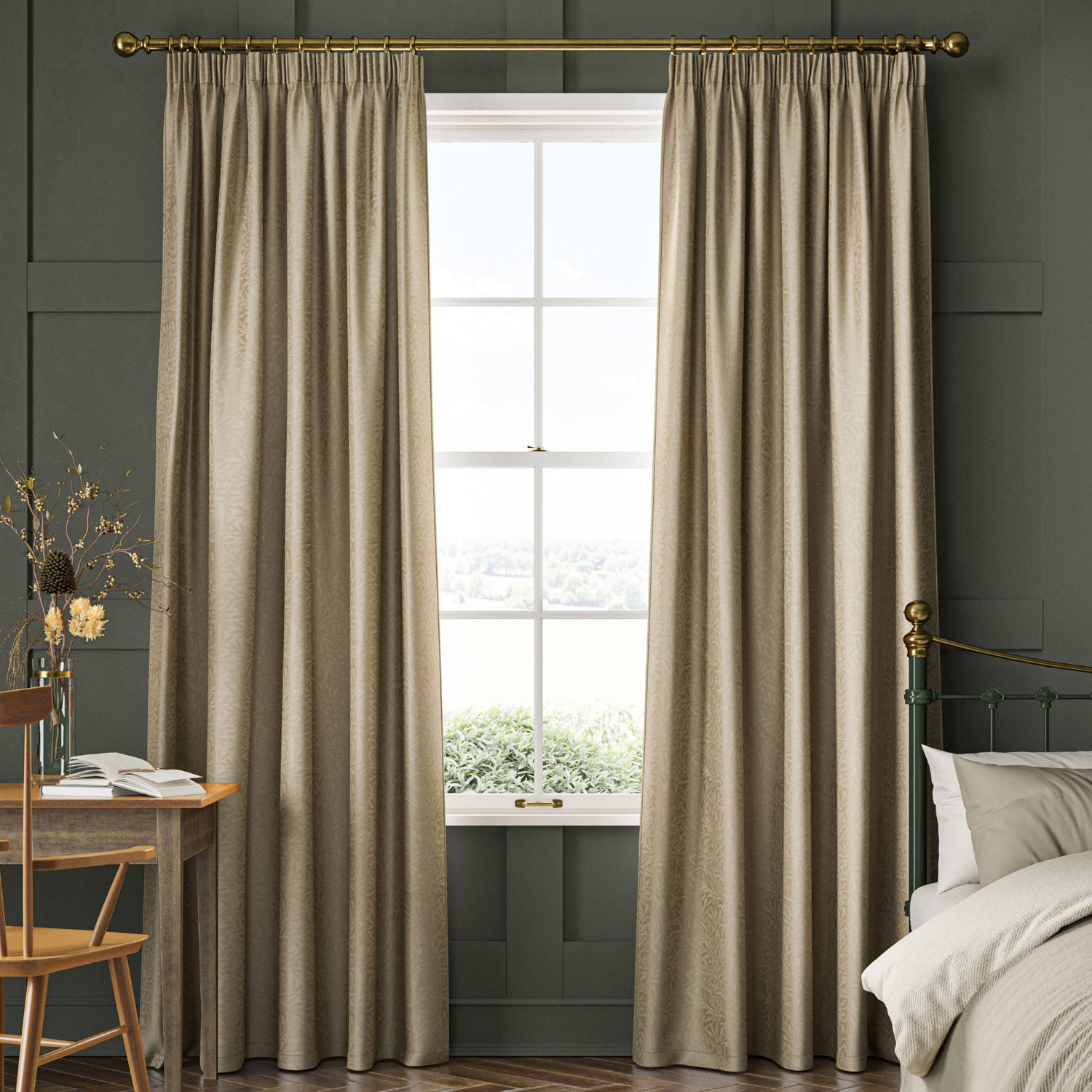 William Morris Willow Woven Jute Curtain