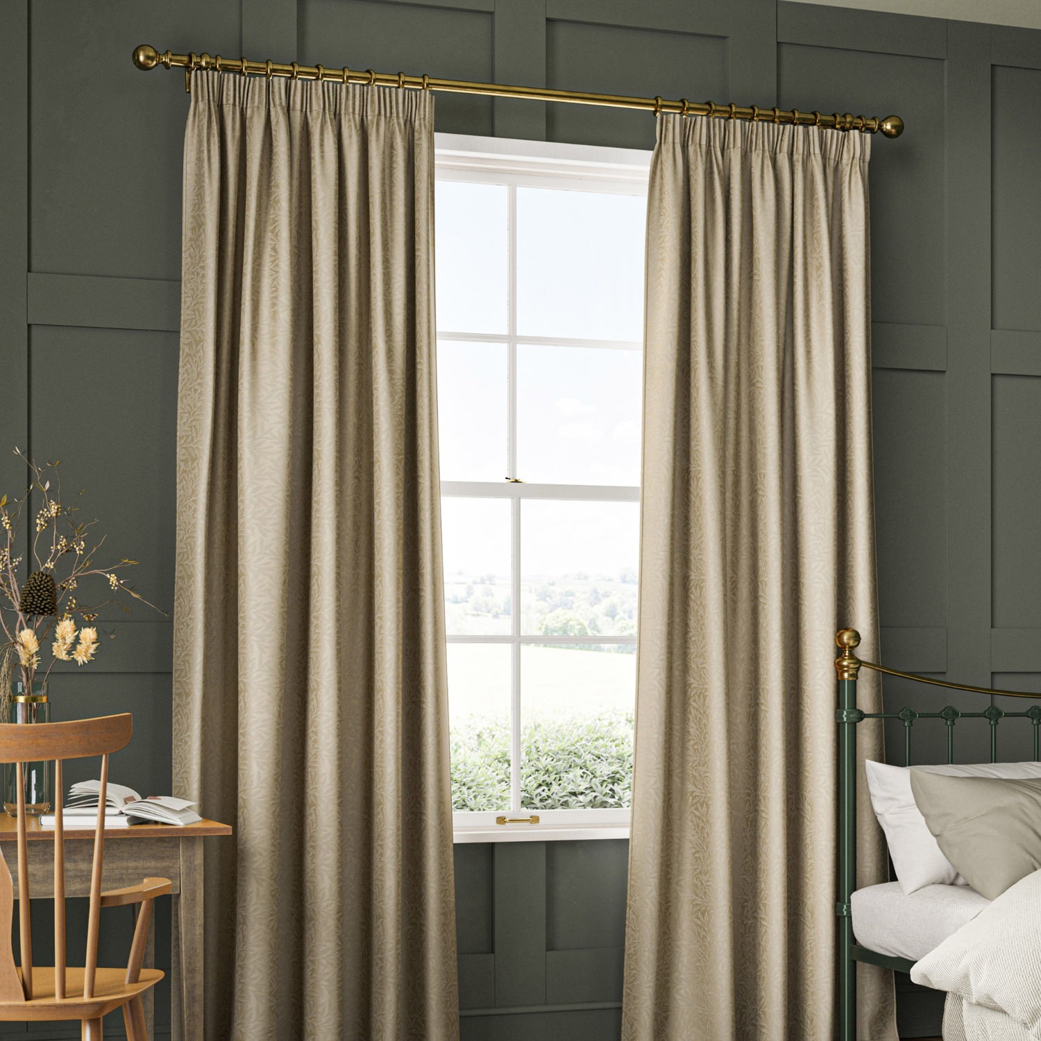 William Morris Willow Woven Jute Curtain