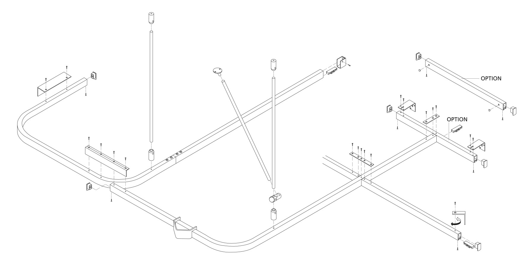 A line drawing of movatrack cubicle track